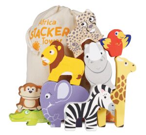 Le Toy Van Petilou Skladacia veža Afrika 9 ks