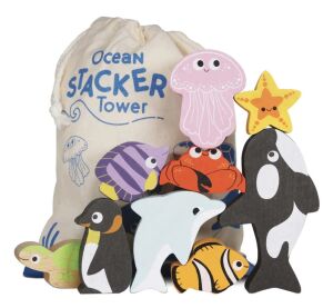 Le Toy Van Petilou Skladacia veža Oceán 9 ks