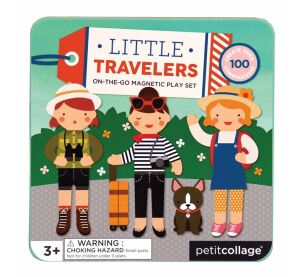 Petit Collage Magnetická knižka Cestovanie - poškodená kovová krabička