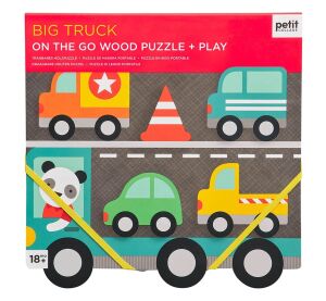Petit Collage Robustne drevené puzzle Big Truck