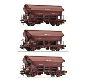 Roco 3 dielna sada: Výsypné vagóny s otočnou strechou ČD Cargo - 6600078