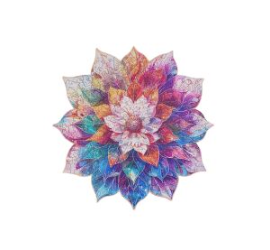 RoboTime Drevené puzzle Kvetinová mandala