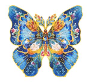 RoboTime Drevené puzzle motýľ Morpho Helena