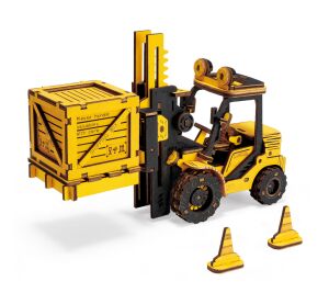 RoboTime 3D drevená mechanická skladačka Vysokozdvižný vozík