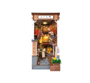 RoboTime 3D skladačka Zarážka na knihy Miniatúra domčeka Sakurová ulička s vínom
