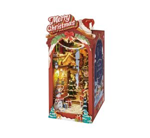 RoboTime 3D skladačka Zarážka na knihy Miniatúra domčeka Vianočná ulička