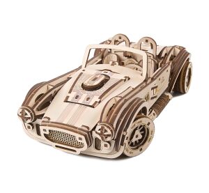 Ugears 3D drevené mechanické puzzle Driftujúci závodiak Cobra