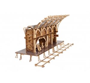 Ugears 3D drevené mechanické puzzle Harry Potter - vlakové nástupište