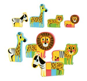 Vilac Drevené puzzle Veselé safari