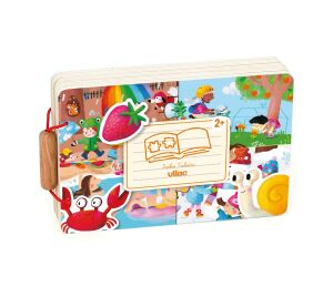 Vilac Drevená knižka s puzzle 4 ročné obdobia