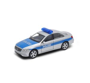 Welly 2016 Mercedes-Benz  E-Class POLIZEI 1:34 strieborný s modrým pruhom