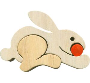 Fauna Drevené vkladacie puzzle z masívu malý zajac