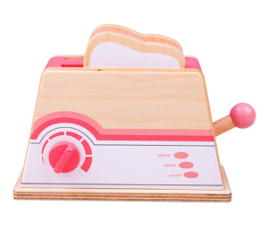 Bigjigs Toys Drevený toaster ružový