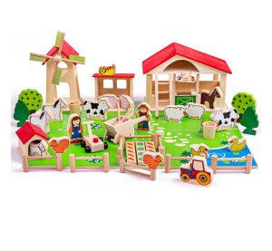 Bigjigs Toys Veľká drevená farma