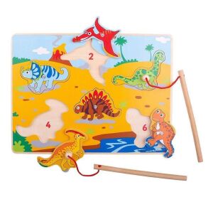 Bigjigs Toys Drevené chytanie dinosaurov
