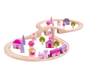 Bigjigs Rail Drevená vláčikodráha osmička pre princezné 35 dielov poškodený obal