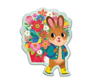 Mudpuppy Puzzle s blahoželaním Zajačik s kyticou