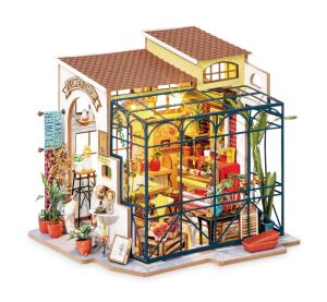RoboTime 3D drevená skladačka Miniatúra domčeku Kvetinárstvo