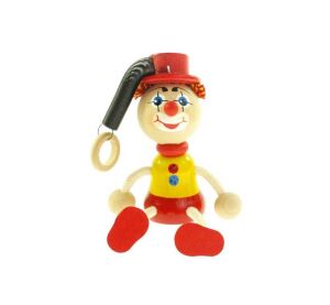 Klaun s klobúkom na pružine