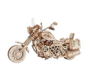 RoboTime 3D drevená mechanická skladačka Motorka Cruiser