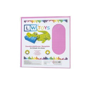 L-W Toys Veľká podložka na stavanie 50x50 bodov ružová