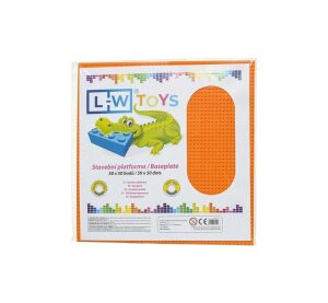 L-W Toys Veľká podložka na stavanie 50x50 bodov svetlo oranžová