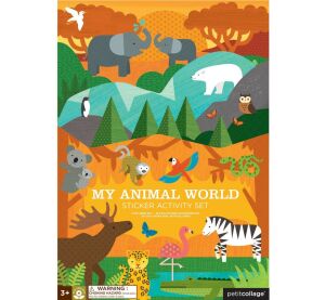 Petit Collage Samolepky na opakované použitie so scénou Môj svet zvierat