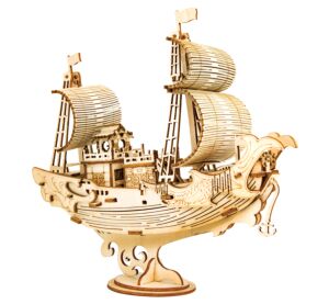 RoboTime 3D drevená skladačka Japonská plachetnica