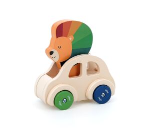 Vilac Drevené autíčko s klaksónom Lev