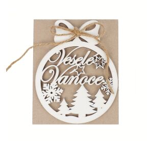 Kúzlo dreva Vianočná dekorácia Veselé Vianoce 7 cm