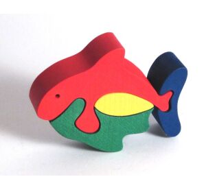 Fauna Drevené vkladacie puzzle z masívu malá rybka
