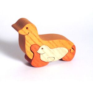 Fauna Drevené vkladacie puzzle z masívu malý uškatec