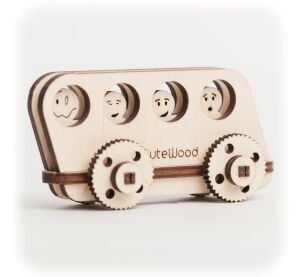 CuteWood Drevené 3D puzzle Autobus