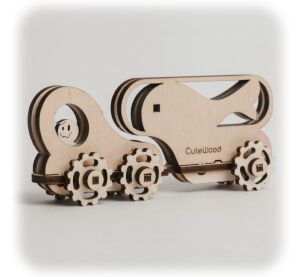 CuteWood Drevené 3D puzzle Rybie voz