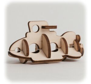 CuteWood Drevené 3D puzzle Ponorka