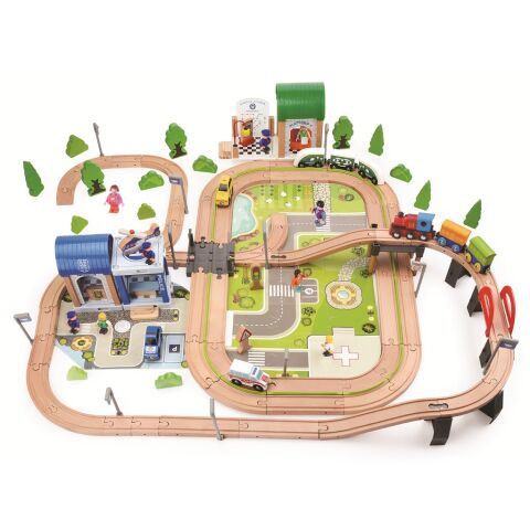 2Kids Toys Vláčikodráha Mesto a Dedina 200 dielov