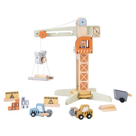 2Kids Toys Drevený žeriav s príslušenstvom