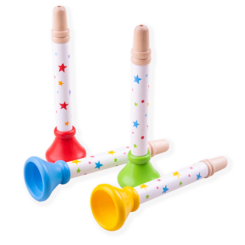 Bigjigs Toys Trumpetka hvězdičky 1 ks modrá