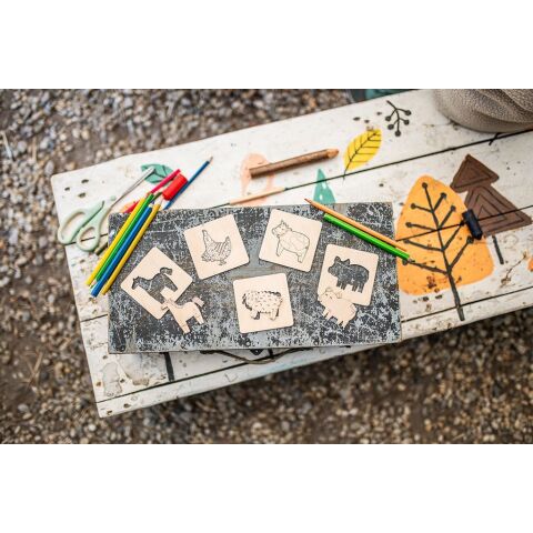 BeWooden Lišiacke vkladacie puzzle 4 v1 - Farma