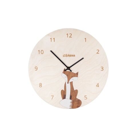 BeWooden Drevené hodiny Fox Clock