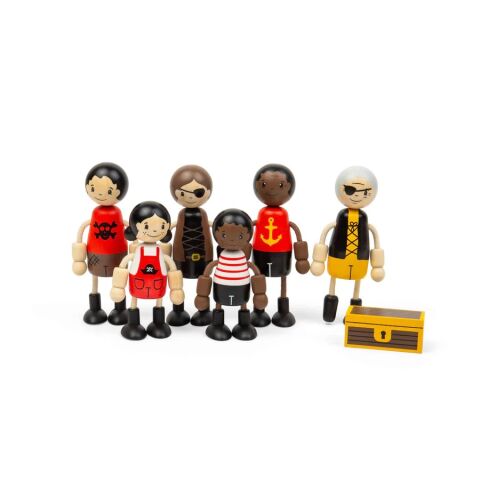 Bigjigs Toys Sada drevených postavičiek Piráti