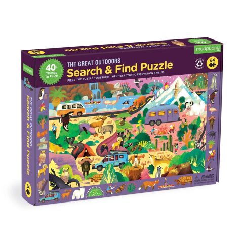 Mudpuppy Puzzle skladaj a hľadaj Príroda 64 dielov Poškodený obal
