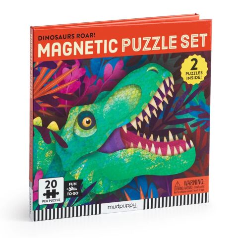 Mudpuppy Magnetické puzzle Rev dinosaurov 2x20 dielikov