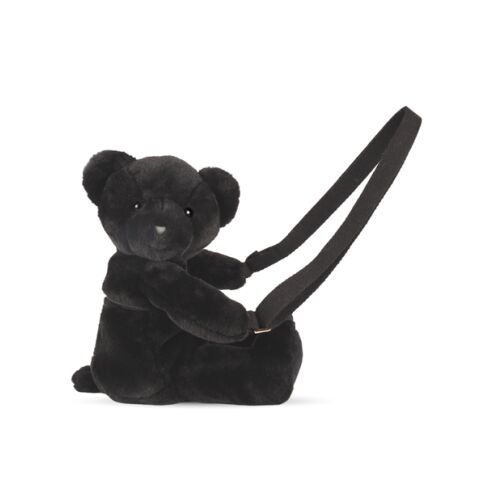 Doudou Plyšová taška cez rameno Medvedík čierny 30 cm