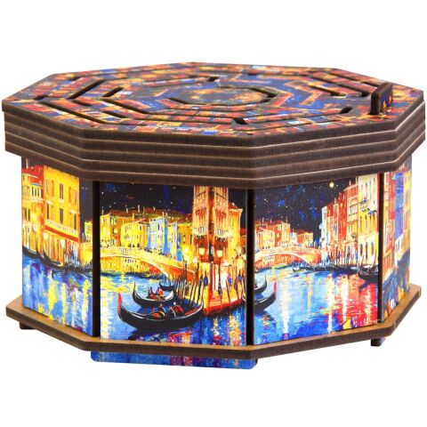 EscapeWelt Drevený hlavolam Art Secret Maze Box