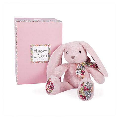 Doudou Histoire d´Ours Plyšový kamarát ružový zajačik 25 cm