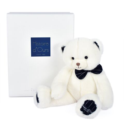 Doudou Histoire d´Ours Plyšový medvedík s tmavomodrým motýlikom 30 cm