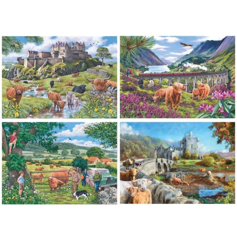 HOP Puzzle Potulky po Škótskej vysočine 4x500 dielikov