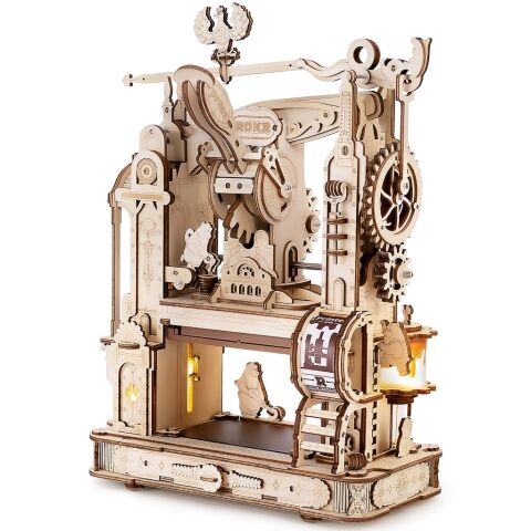 RoboTime 3D drevená mechanická skladačka Tlačiarenský lis