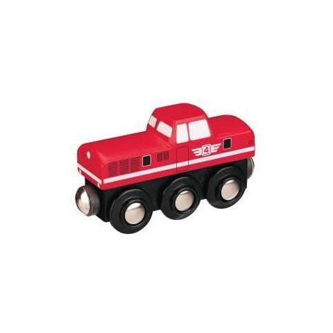 Maxim Dřevěná dieselová lokomotiva červená